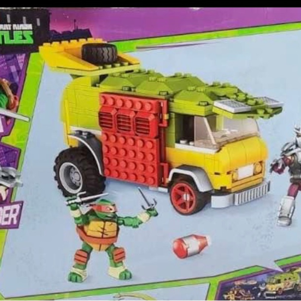 Mega Bloks Teenage Mutant Ninja Turtles TMNT Turtle Party Wagon AND Turtle Mech